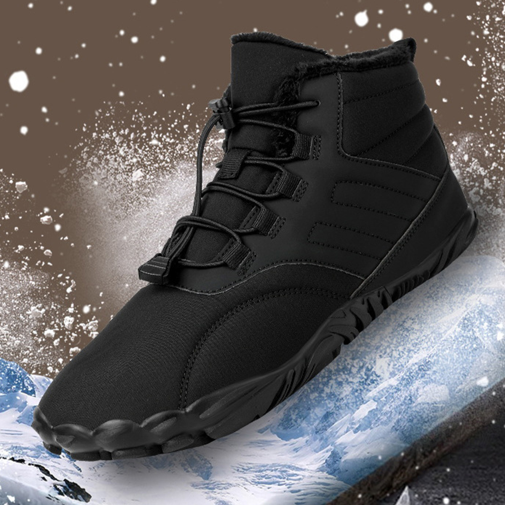 Ahlsentop Neue Outdoor-Fünf-Finger-Schneestiefel, rutschfeste Fleece-Baumwollschuhe