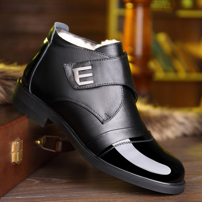 Ahlsentop Herren Winter-Fleece-warme Business-Lederschuhe