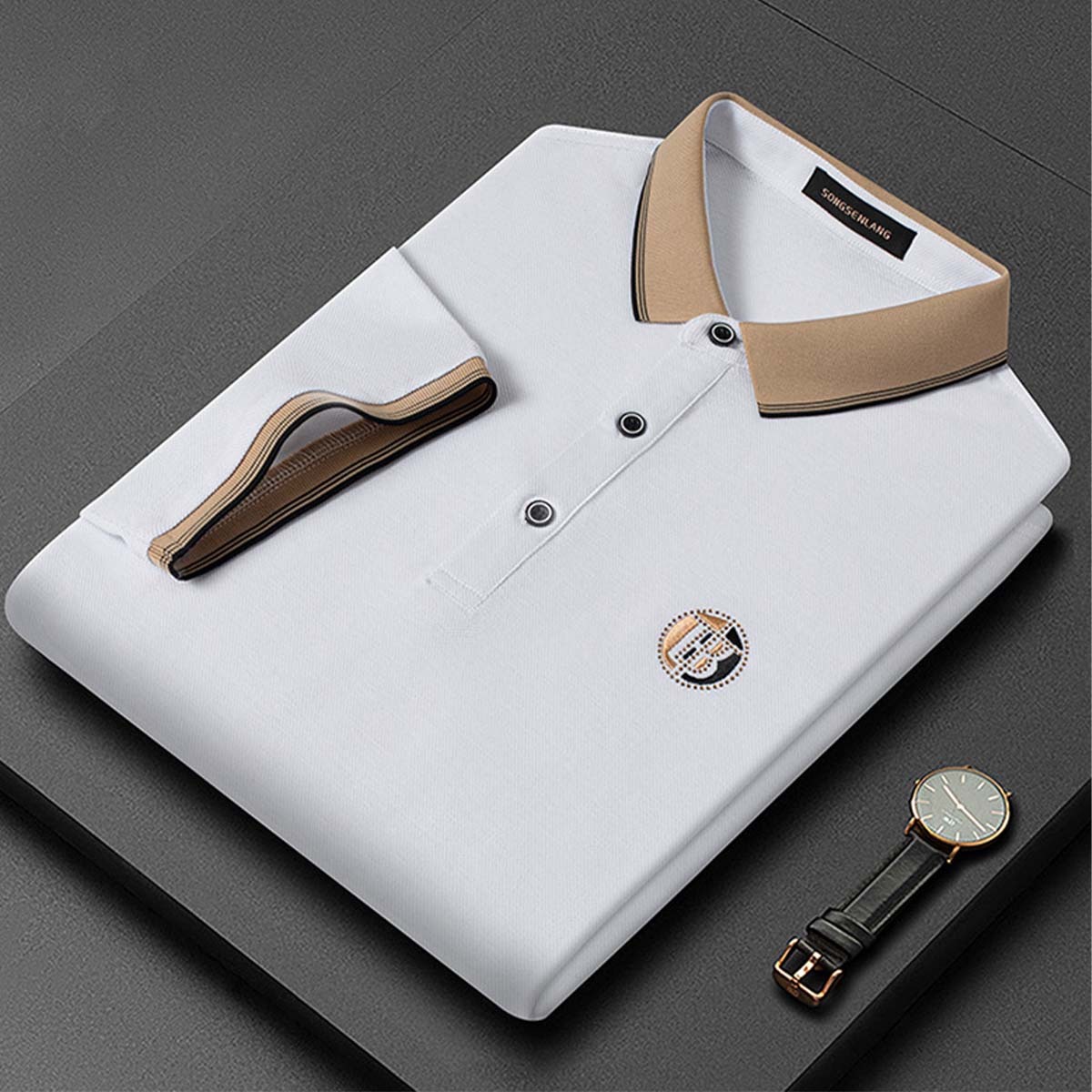 AHLSENTOP Frühling und sommer neue männer lässig revers dünne lose T-shirt POLO-shirt
