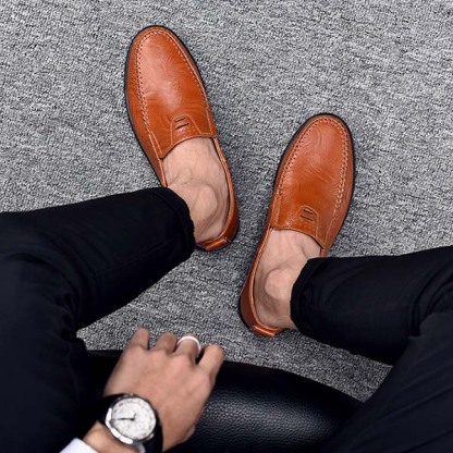 Ahlsentop Bequeme, atmungsaktive Freizeit-Lederschuhe für Herren
