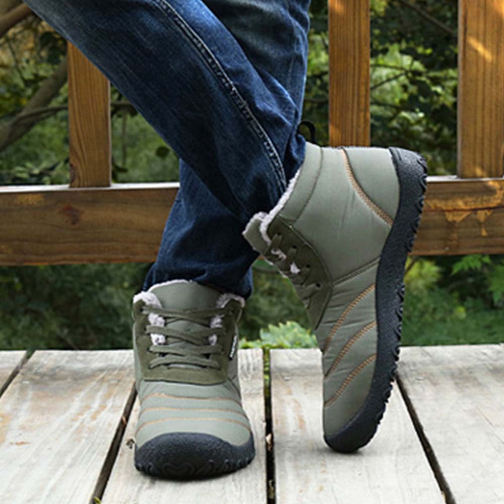 Ahlswetop Schnür-High-Top-wasserdichte Outdoor-Sport-Schneestiefel für Herren und Damen