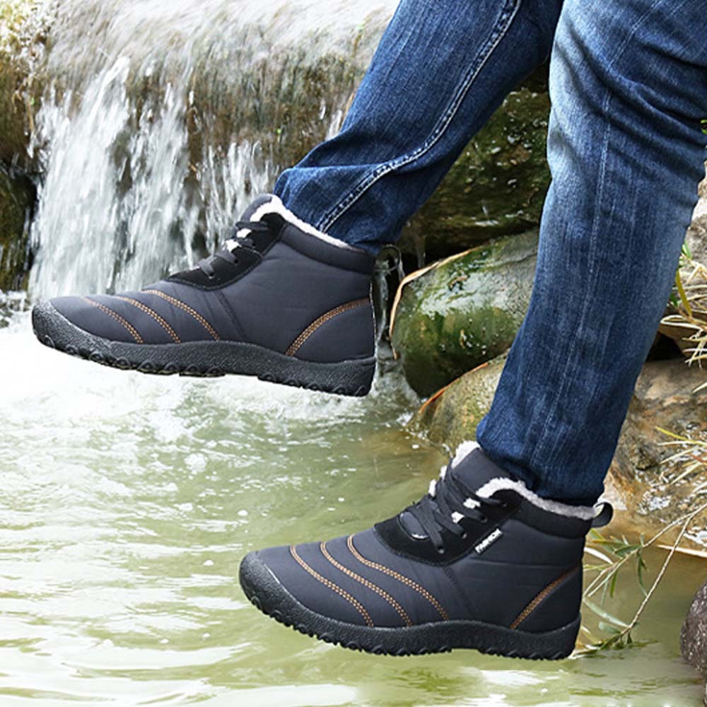 Ahlswetop Schnür-High-Top-wasserdichte Outdoor-Sport-Schneestiefel für Herren und Damen