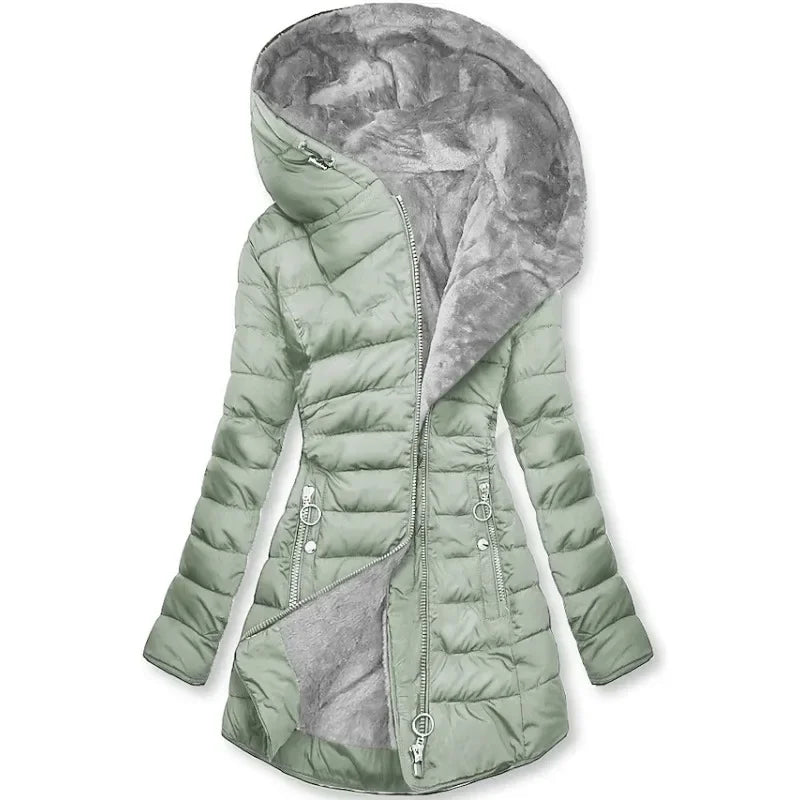 Plus Größe Frauen Wintermantel Wolle gefüttert verdickten Schal Mantel
