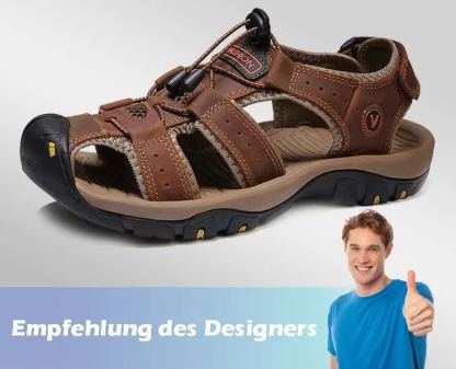 🔥Sommer heißer Verkauf🔥Sommer Herren Outdoor Strand Klettverschluss Leder Atmungsaktive Freizeitsandalen W074 (Kaufe 2 Paar, Versandkostenfrei)