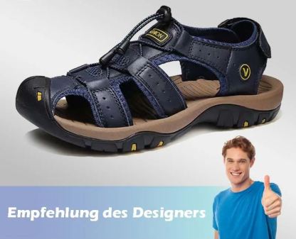 🔥Sommer heißer Verkauf🔥Sommer Herren Outdoor Strand Klettverschluss Leder Atmungsaktive Freizeitsandalen W074 (Kaufe 2 Paar, Versandkostenfrei)