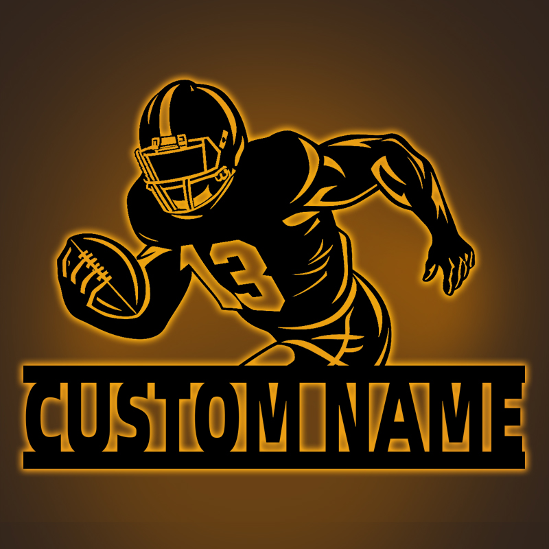 Custom American Football Metal Sign