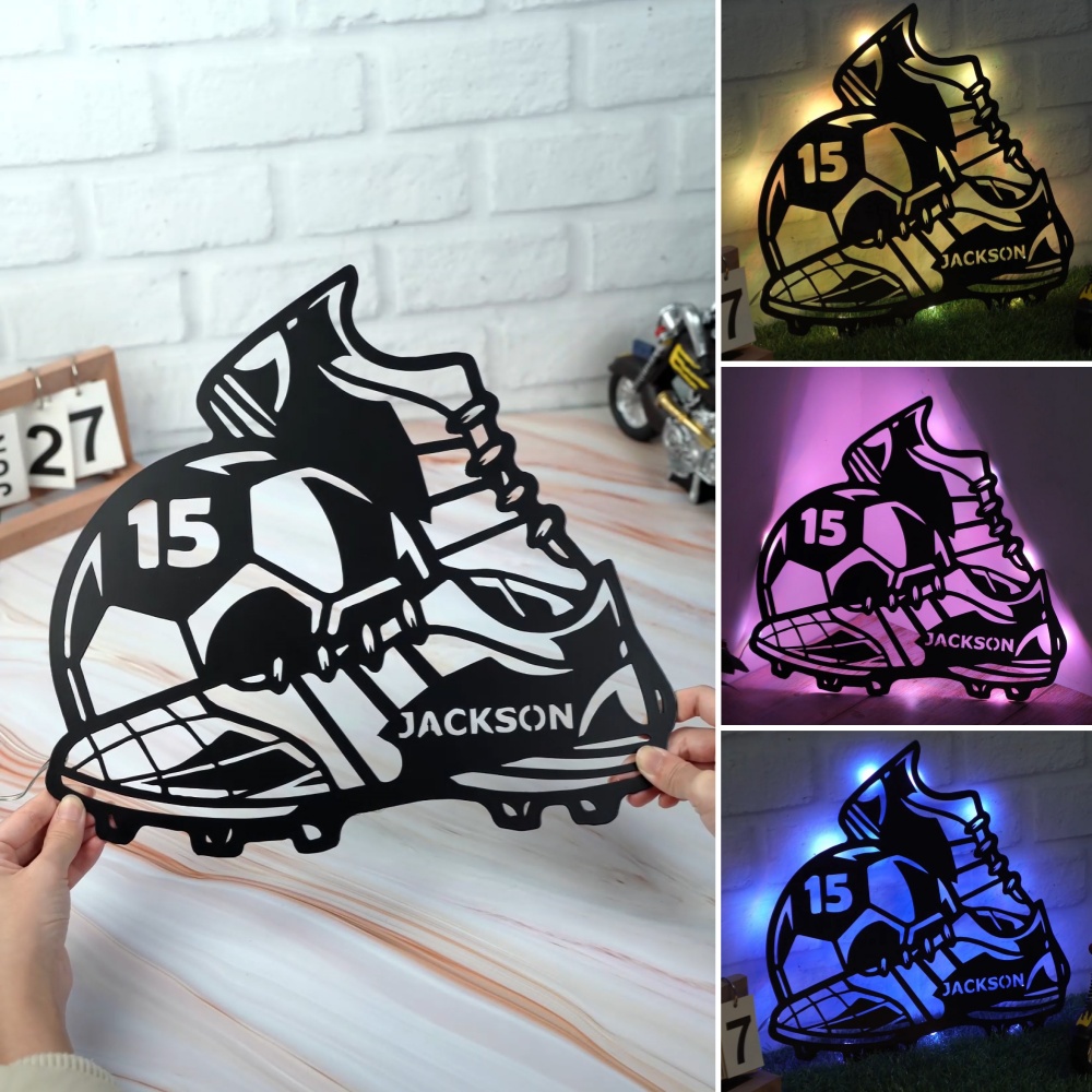 Personalized Football Name Metal Decor