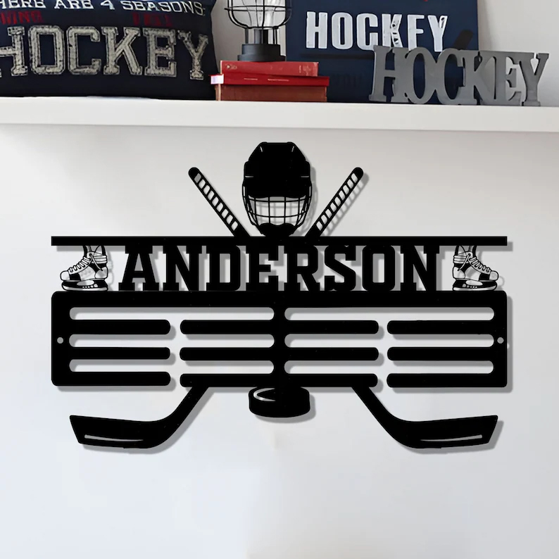 Custom hockey medal hanger