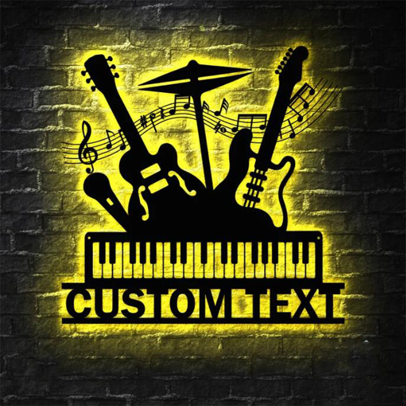 Personalized custom music guitar metal logo