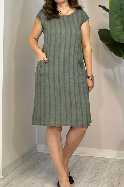 Women's casual striped dress