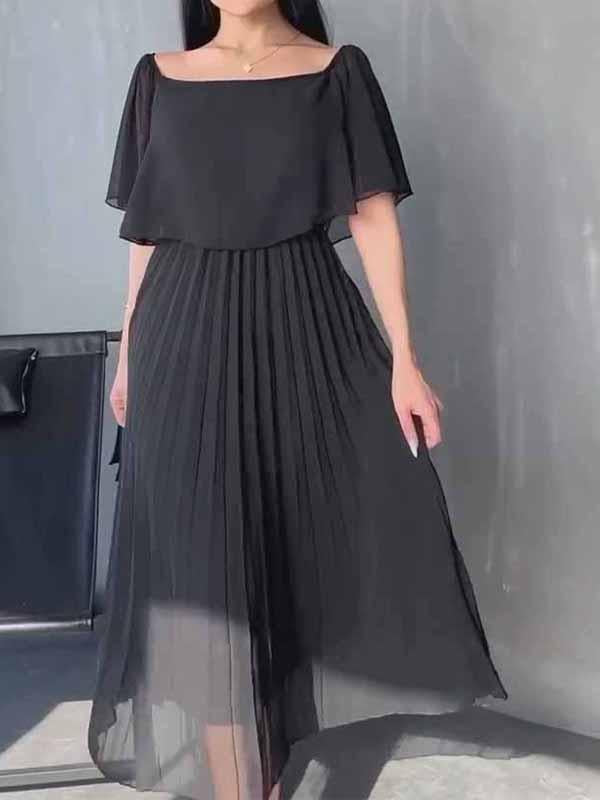 Women's Off-shoulder Pleated Dress