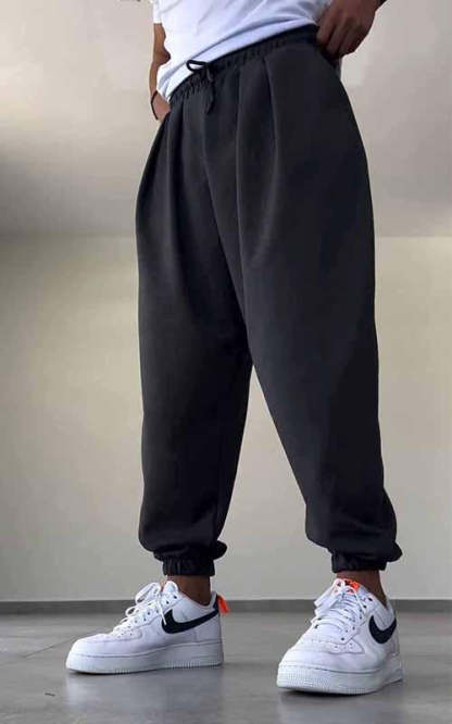 Men's Solid Color Loose Trousers