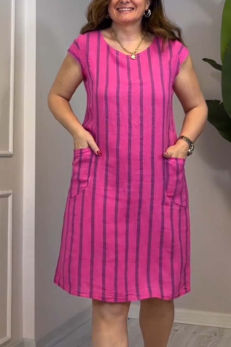 Women's casual striped dress