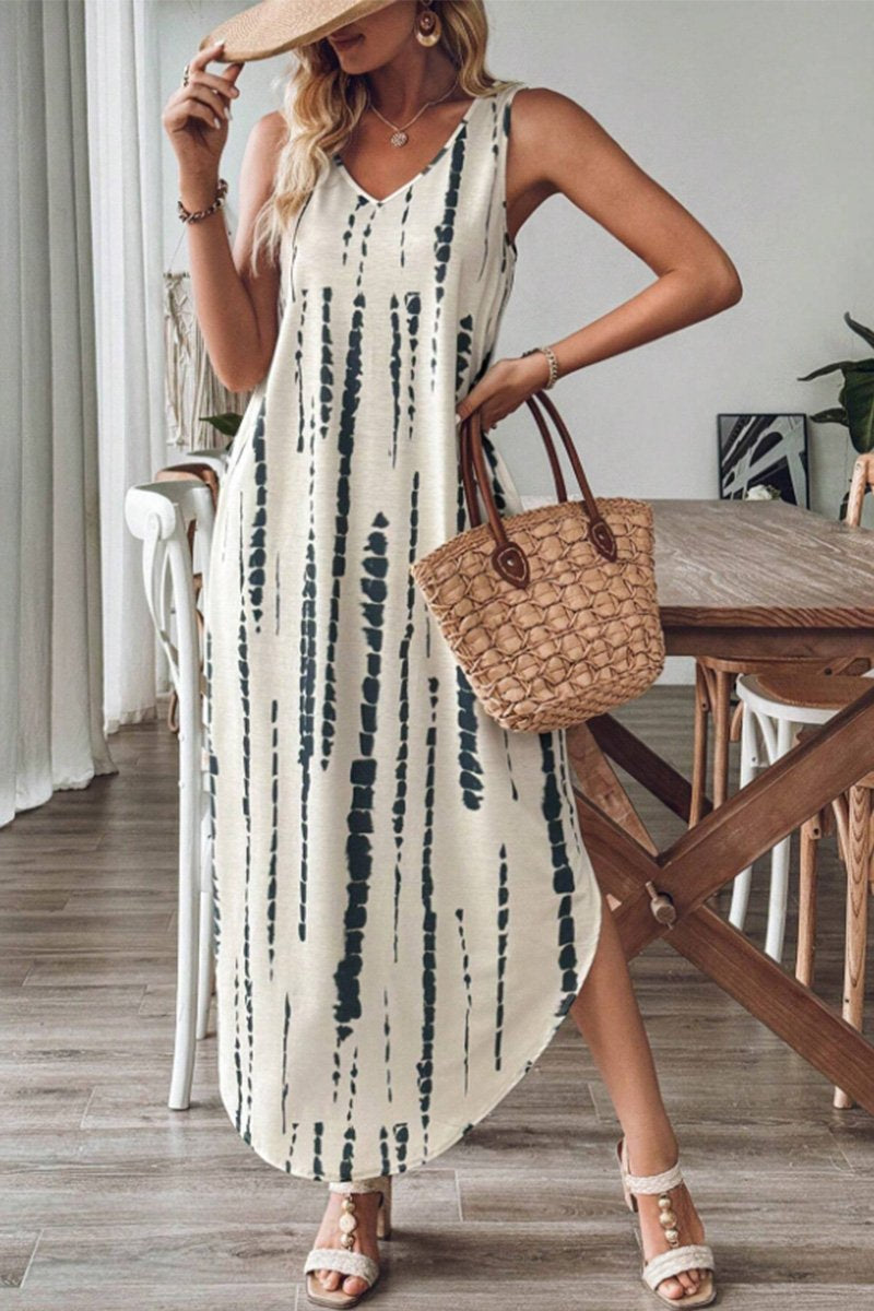 Irregular Striped Long Skirt