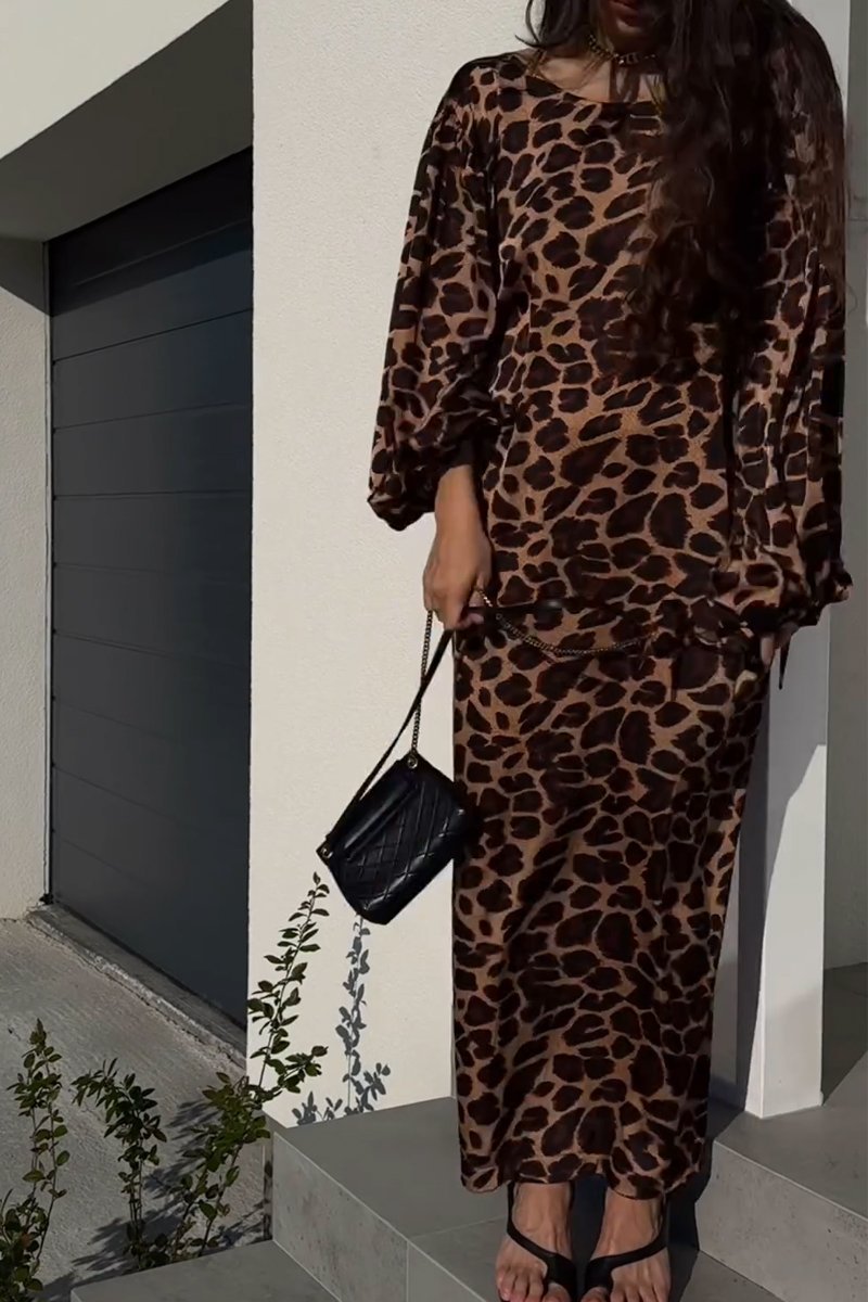 Women's casual loose leopard print dress