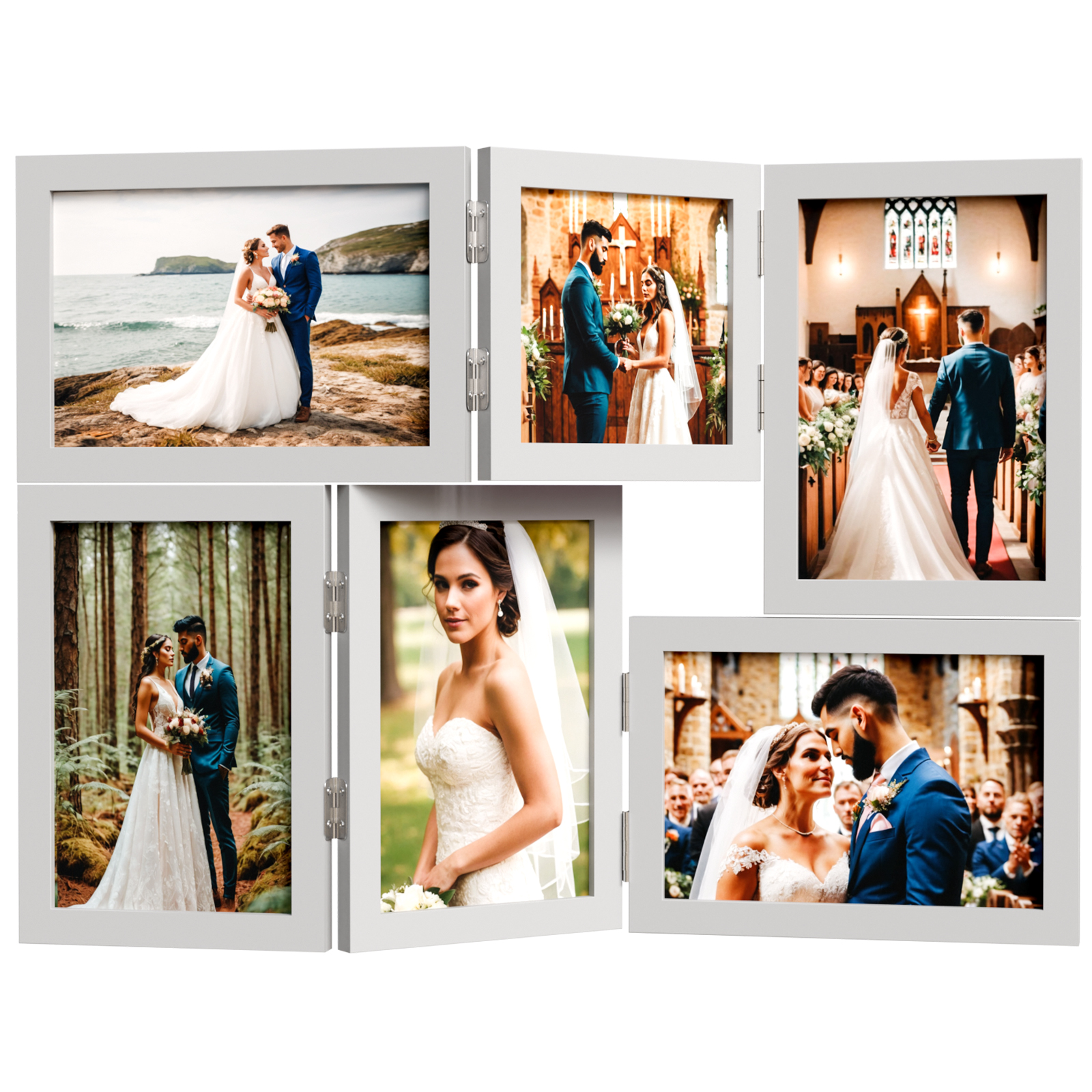 6 Picture Frame 4x6 Folding Hinged Photo Frames