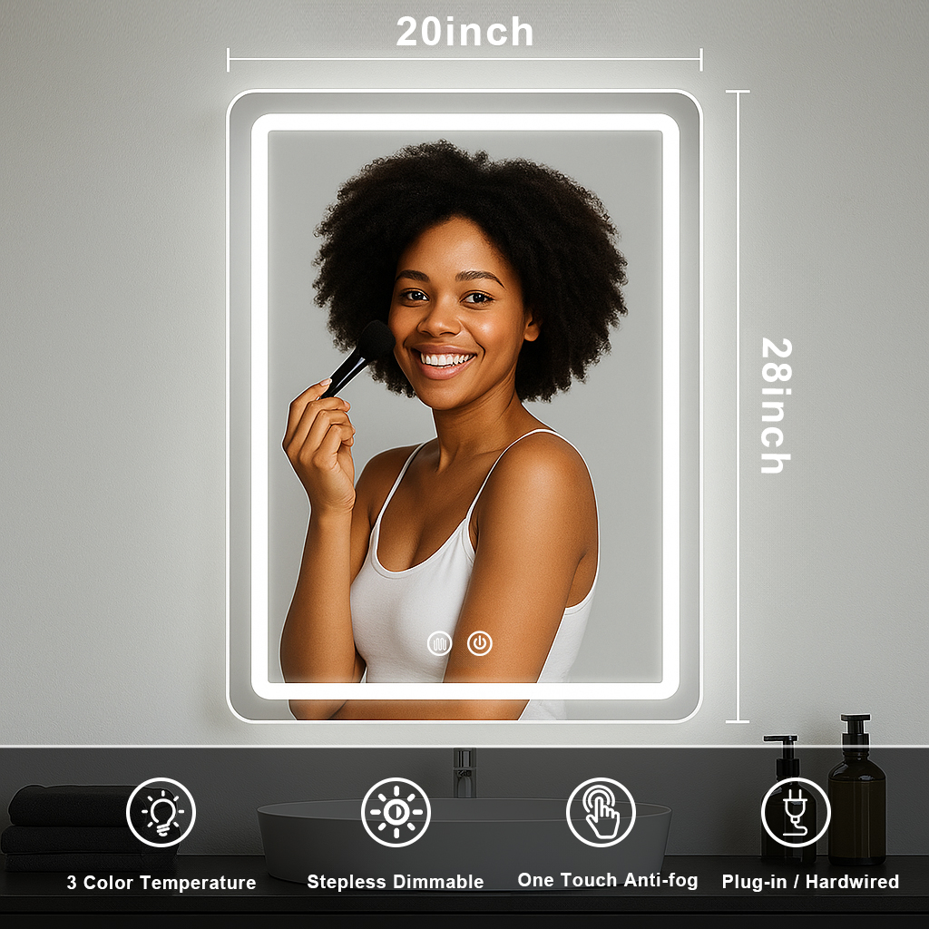 20x28 Inch LED Smart Bathroom Mirror