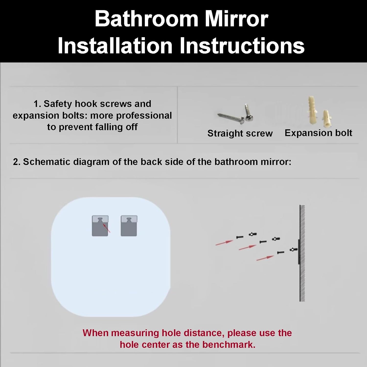 Smart Mirror Bathroom Rectangle Mirror, LED Bathroom Mirror with Backlit, 3 Colors and Dimmable Light, Vanity Mirror for Entryway, Living Room, Bedroom