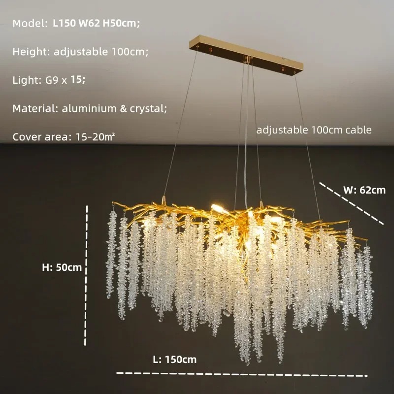 Modern Crystal Tree Branch Chandelier