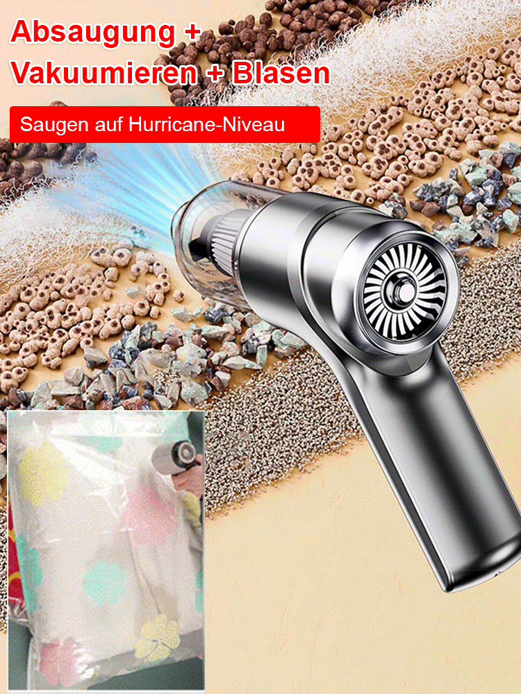 Kabellos aufladbarer tragbarer Autostaubsauger