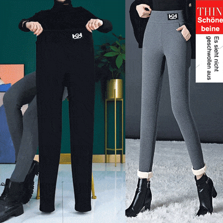 Superdicke HG-Label-Taschen-Lammwollleggings
