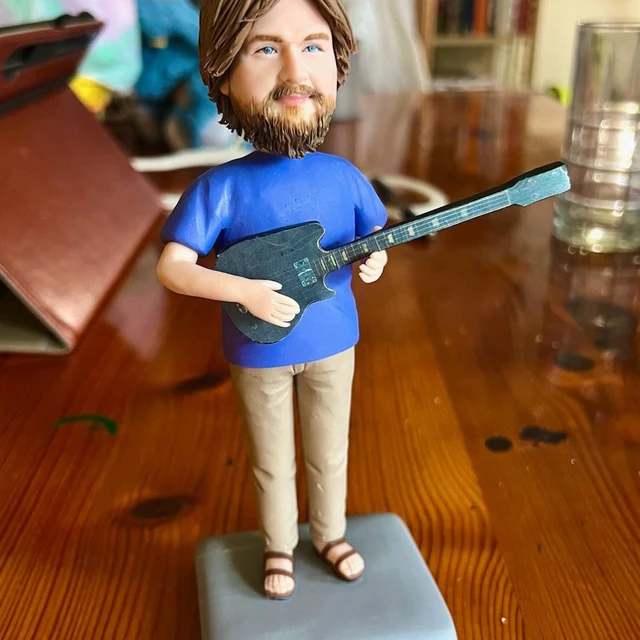 Fully Customizable Playing Guitar Bobbleheads For Man