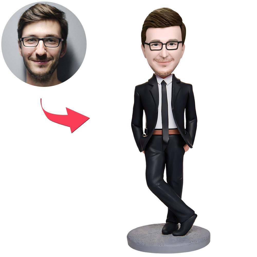 Business Man With Hands In Pockets Bobbleheads For Man, Custom Bobbleheads Husband | thepodmall