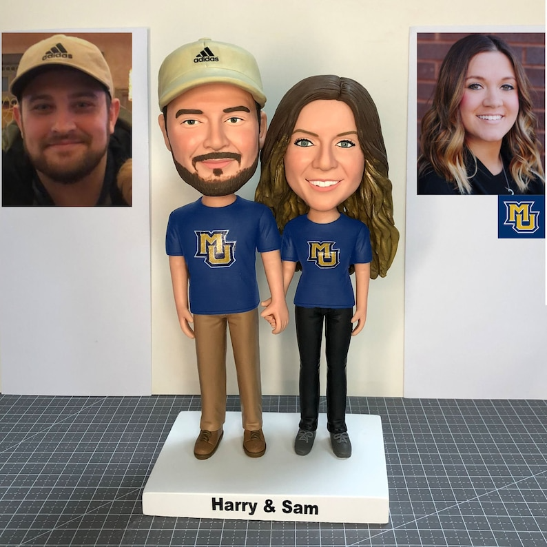 Fully Customizable Couple Bobbleheads, Custom Bobbleheads Anniversary | thepodmall