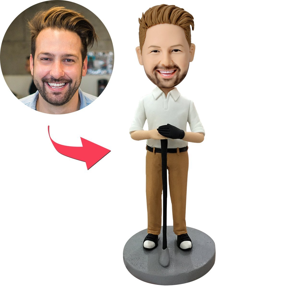 Male Golfer Custom Bobbleheads For Man, Custom Bobbleheads Husband | thepodmall