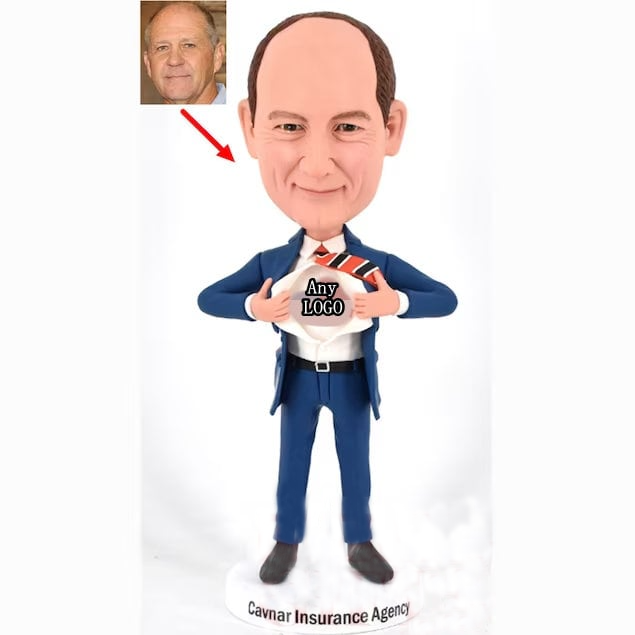 Fully Customizable Bobbleheads Tearing Shirts Off Superhero Gifts For Boss