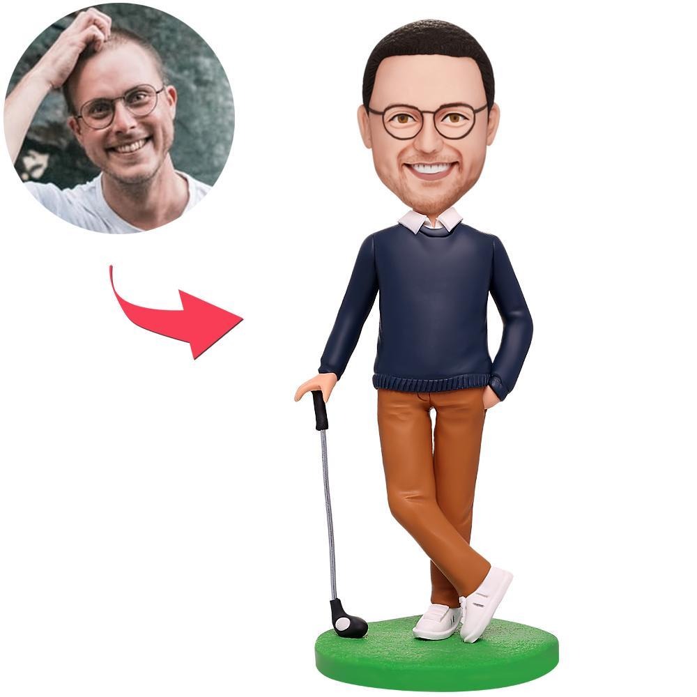 Man Playing Golf Custom Bobbleheads For Man, Custom Bobbleheads Husband | thepodmall
