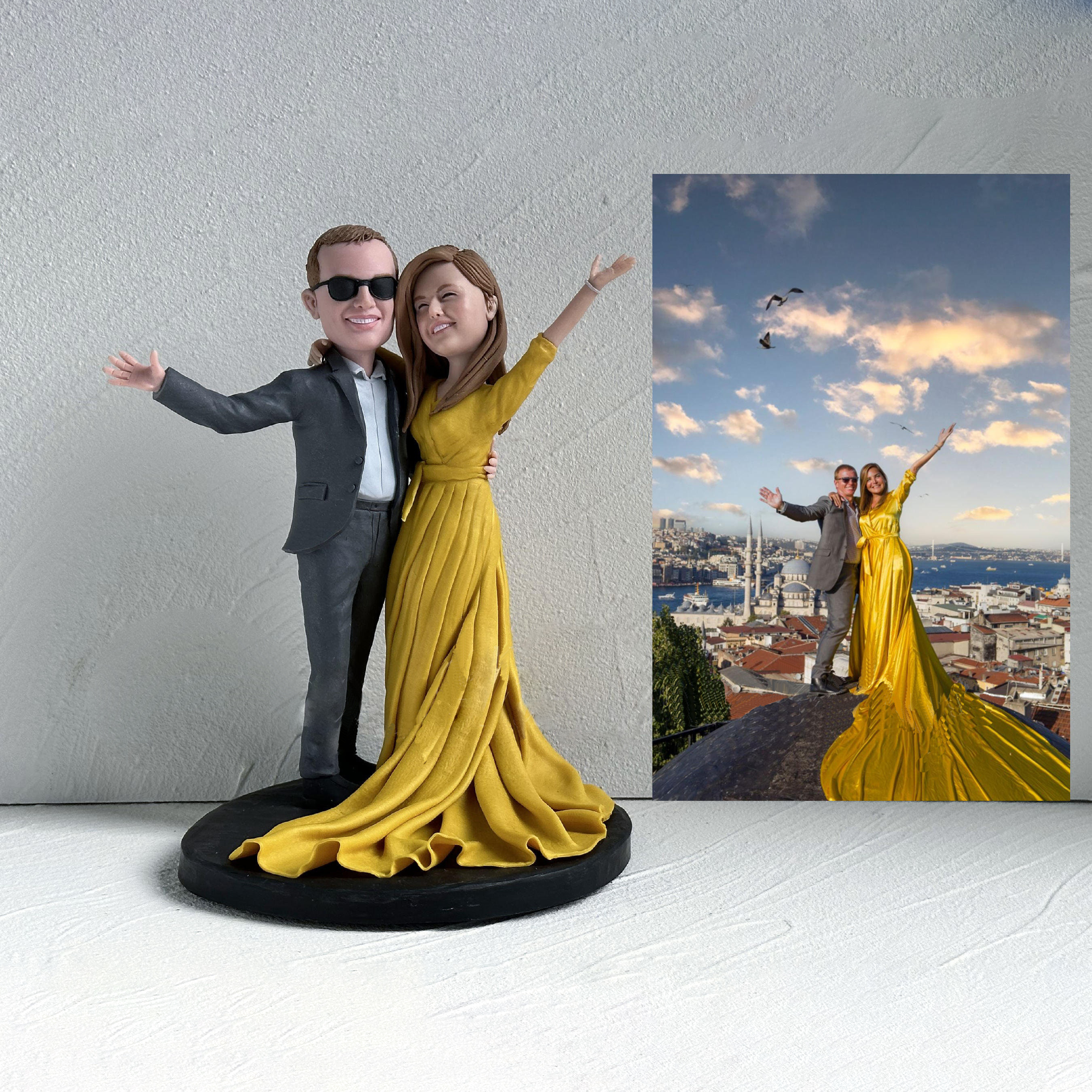 Fully Customizable Wedding Cake For Couple, Custom Bobbleheads Wedding | thepodmall