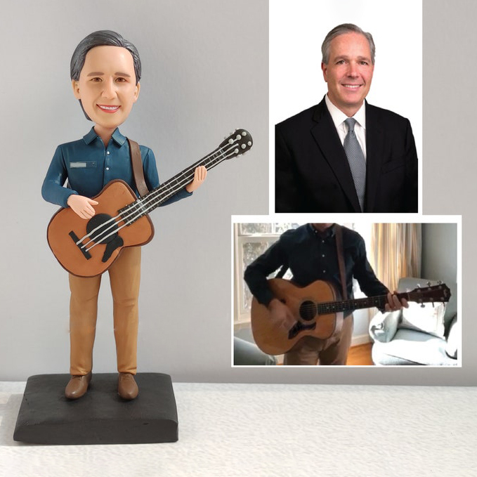 Fully Customizable Guitar Player Bobbleheads For Man