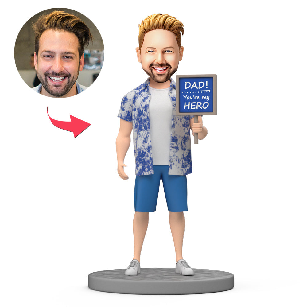 You Are My Hero Custom Bobbleheads For Father, Custom Bobbleheads Husband | thepodmall