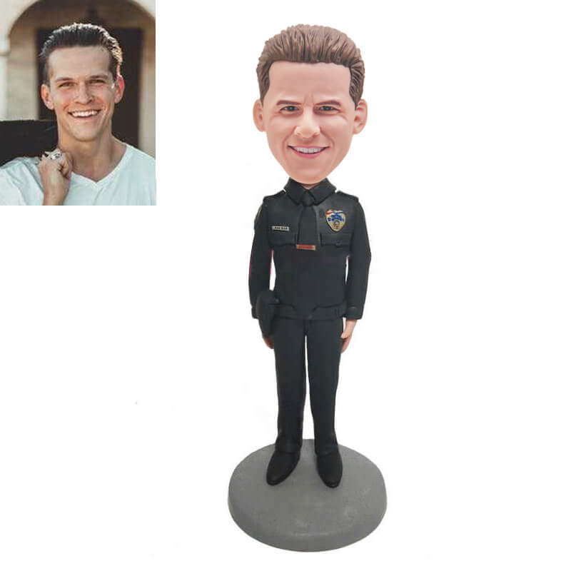 Male Police Officer Custom Bobbleheads For Male, Custom Bobbleheads Husband | thepodmall
