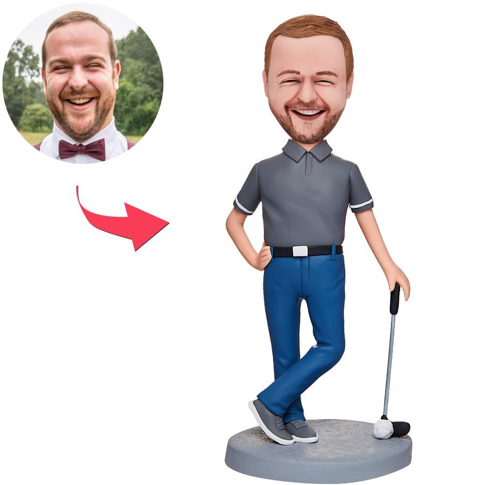 Cool Golfer Male Custom Bobbleheads For Father, Custom Bobbleheads Husband | thepodmall