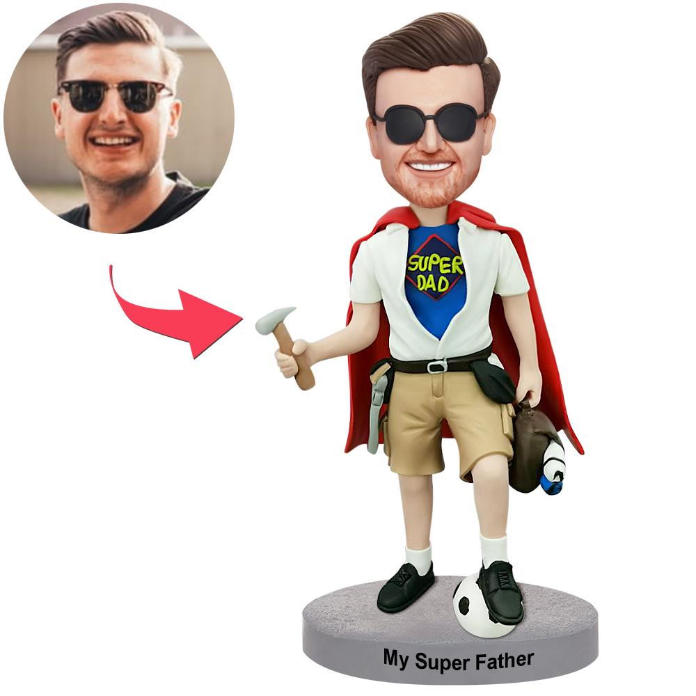 Almighty Hammer Dad Custom Bobbleheads For Man, Custom Bobbleheads Husband | thepodmall