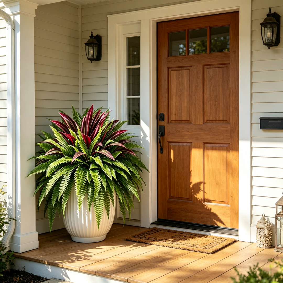 💥Summer Special🔥Premium Real-Touch Artificial Fern & Red Dracaena – 48" 🌿 Pet-Friendly