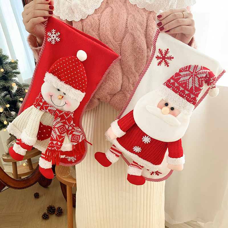 18" Christmas Stocking Classic Large Stockings Santa, Snowman