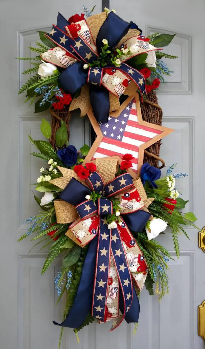Star Patriotic Wreath-4th Of July Wreath