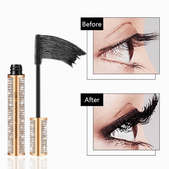 4D Flash Diamond Waterproof Silk Fiber Thick Lengthening Mascara