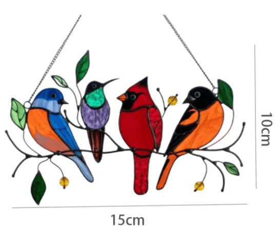 🔥Last Day 49% OFF🎁The Best Christmas Gift - Birds Stained Window Panel Hangings🐦