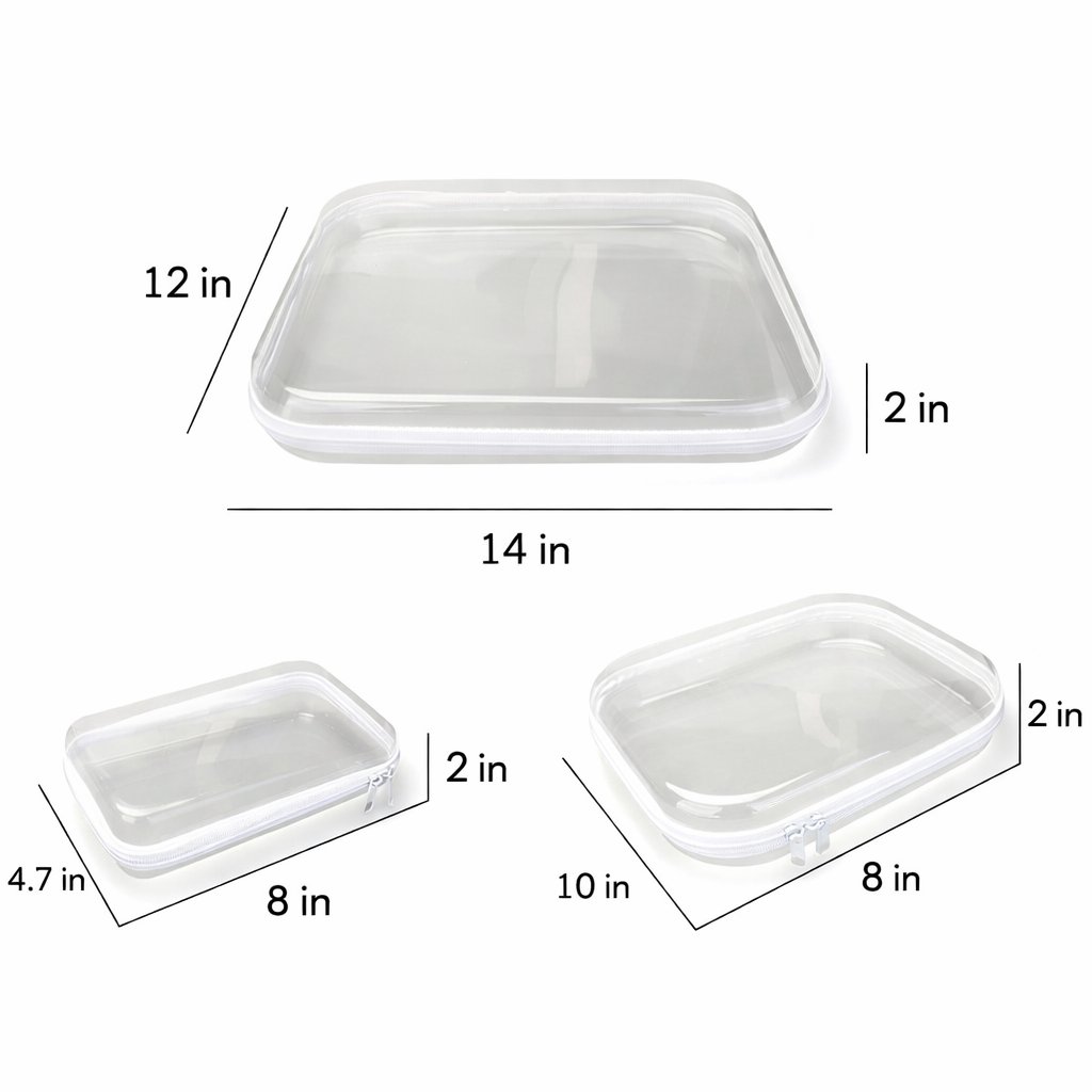 3-Pack Transparent Hard Zipper Storage Bags – Keep Your Essentials Organized, Wherever You Go! ✨