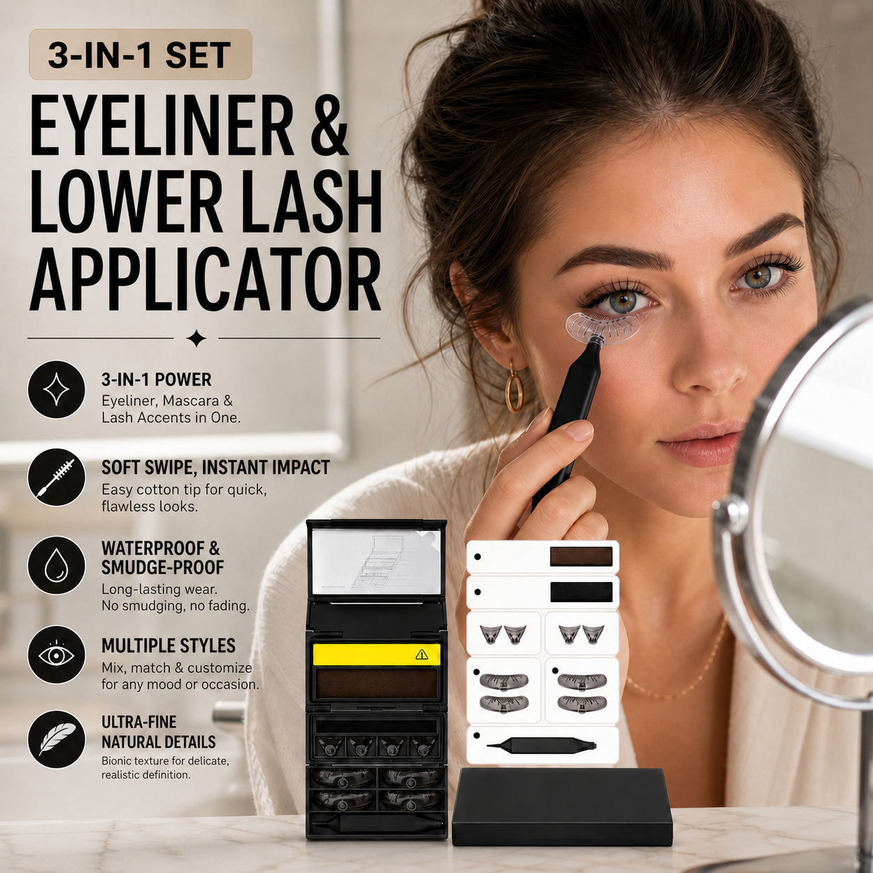 š„³BUY 1 GET 1 FREEš50K+ SOLD!š„ 50% OFF! 3-in-1 Kit: Eyeliner and Lower Lash Stamp