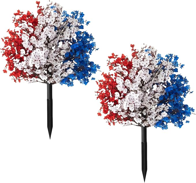 🇺🇸4th of July Outdoor UV Resistant & Waterproof Artificial Topiary Ball Bush Decor with Stake