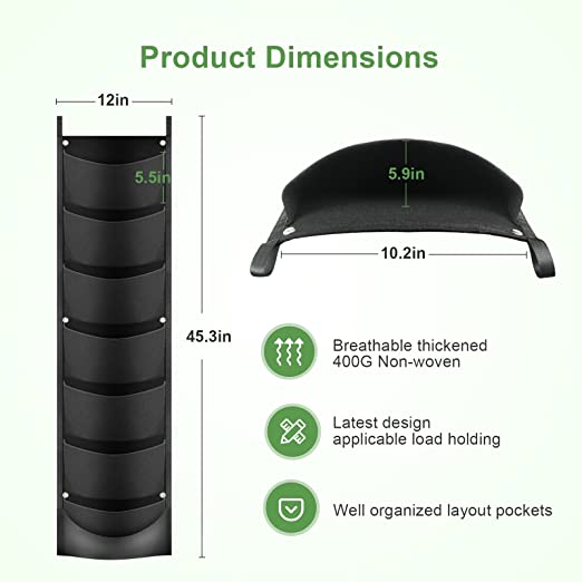7 Pockets Hanging Vertical Planter