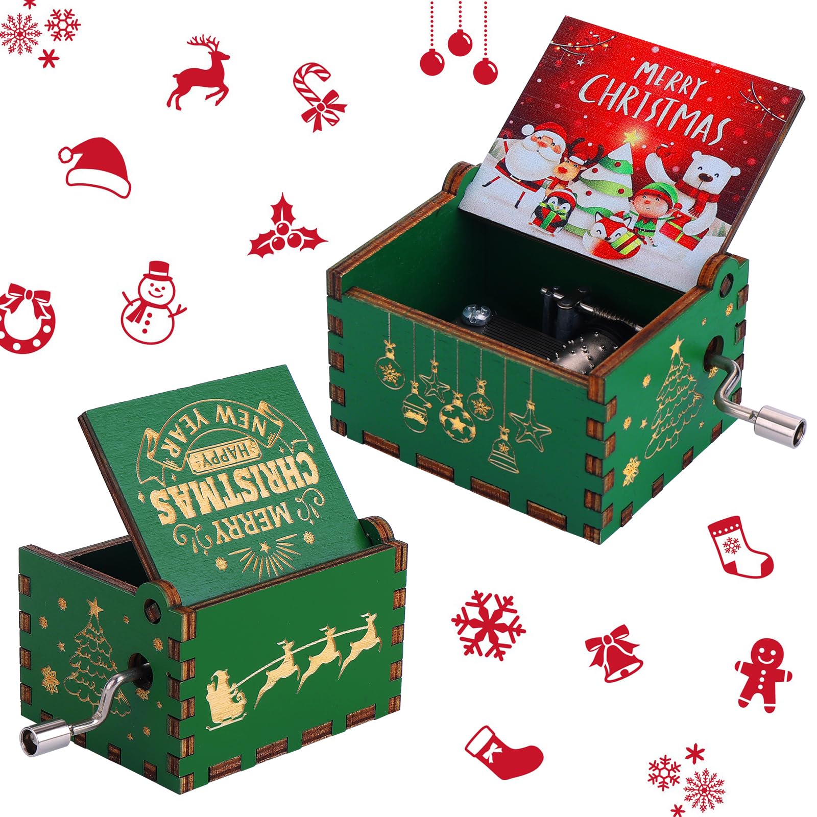 🎉Christmas Sale - SAVE 50% OFF🎉 Merry Christmas Hand Crank Music Boxes