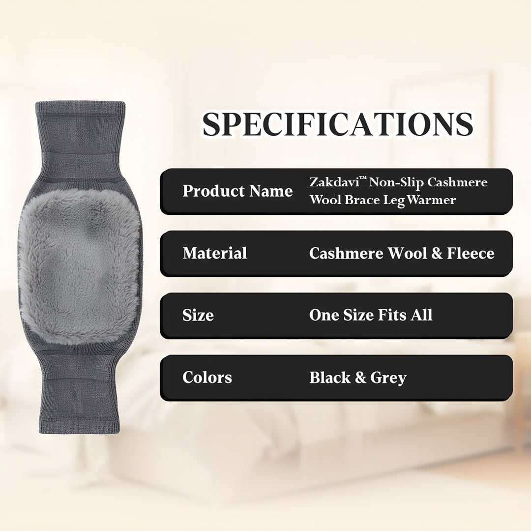 DLEESTIC Non-Slip Cashmere Wool Brace Leg Warmer