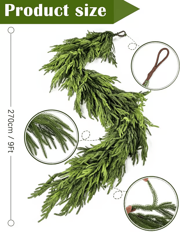 🌲Early Christmas SALE: 60% OFF✨ Natural Christmas Greenery - Norfolk Pine Garland🌲