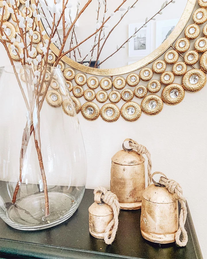 Giant Vintage Rustic Tin Metal Cow Bells
